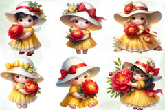 Cute Baby Girl Clipart Bundle - CraftNest - Digital Crafting and Art