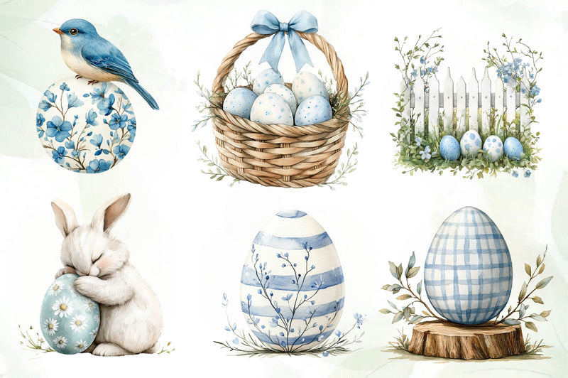 Neutral White Easter Clipart Bundle - CraftNest - Digital Crafting and Art
