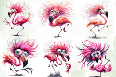 Funny Flamingo Cute Flamingo Clipart Bundle - CraftNest - Digital Crafting and Art