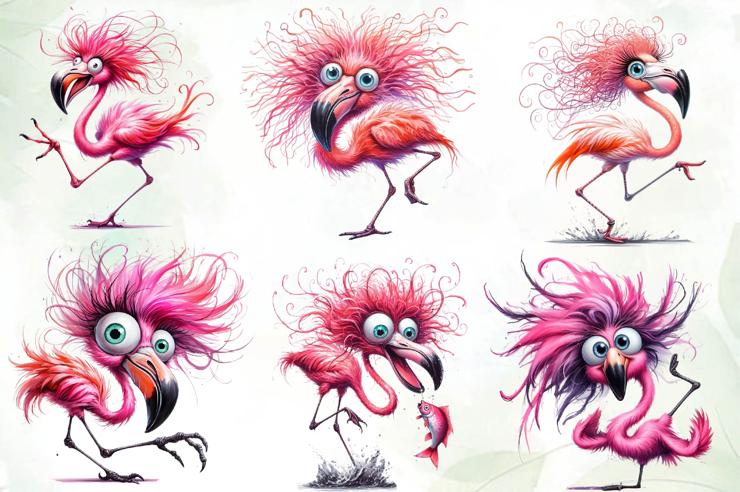 Funny Flamingo Cute Flamingo Clipart Bundle - CraftNest - Digital Crafting and Art