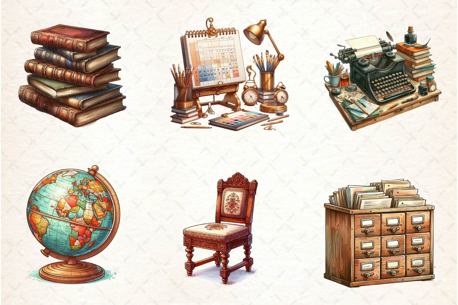 Antique Cozy Office Clipart Bundle - CraftNest - Digital Crafting and Art