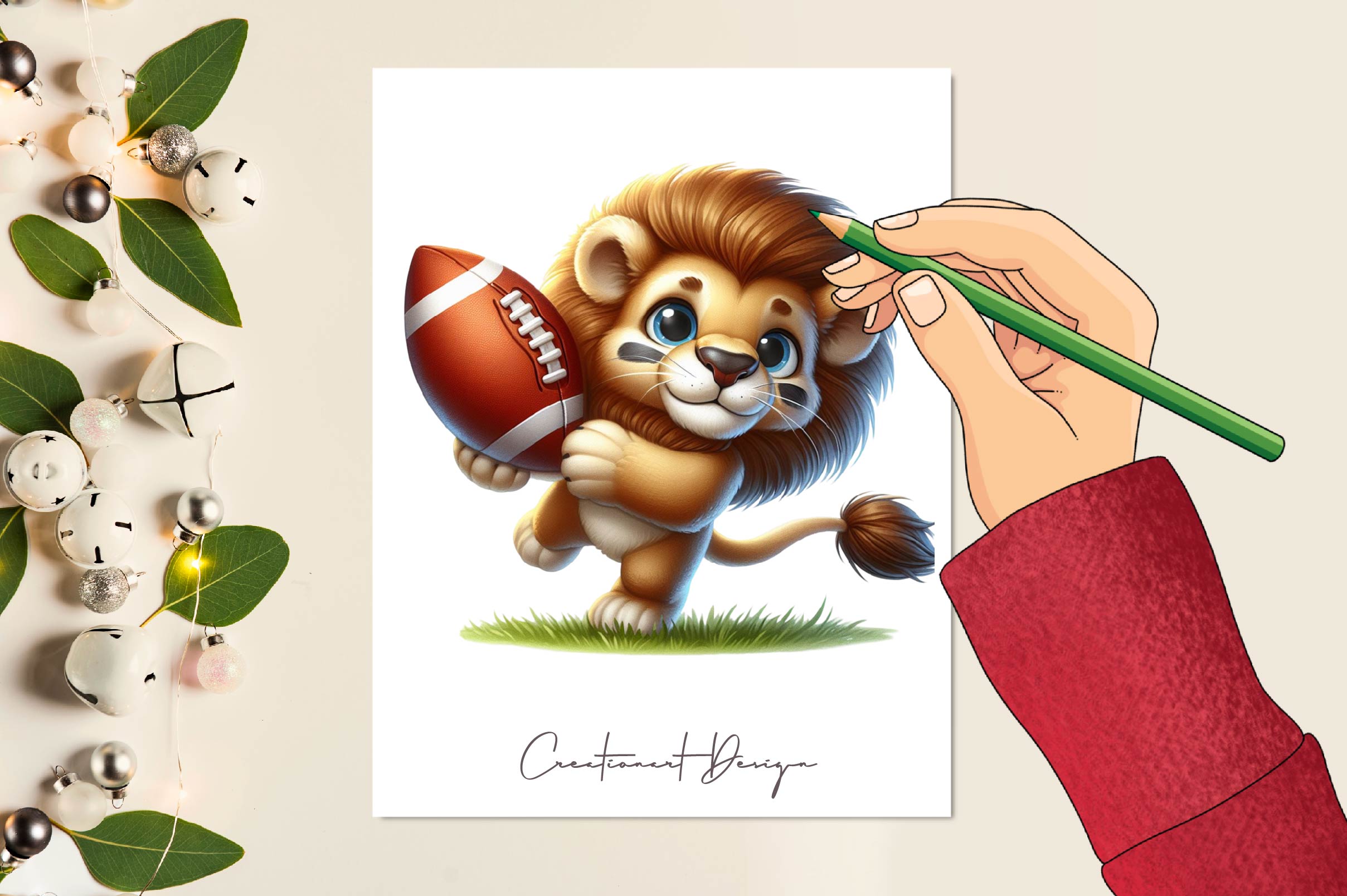 Lion Rugby Football Clipart Bundle - CraftNest - Digital Crafting and Art