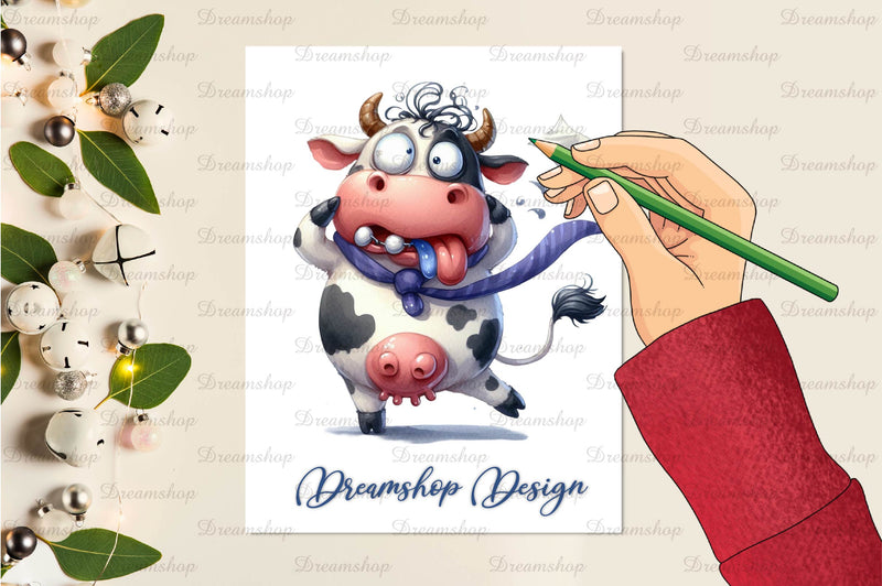 Crazy Funny Cow Clipart Bundle - CraftNest - Digital Crafting and Art
