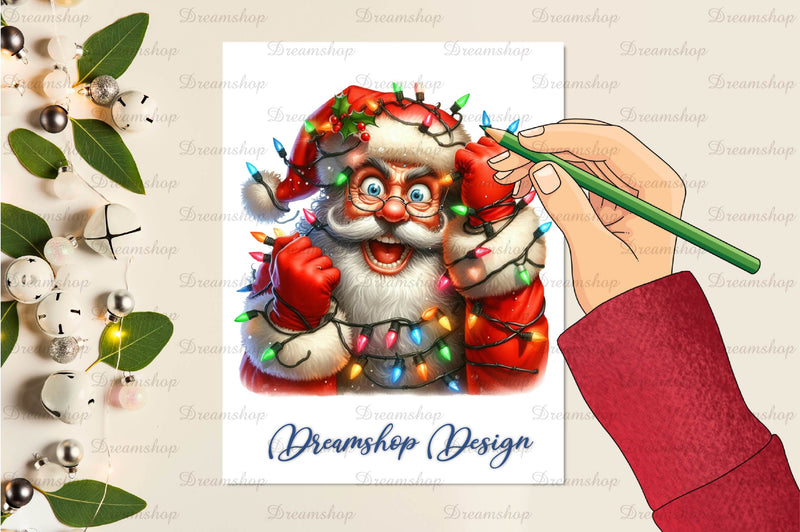Funny Christmas Santa Clipart Bundle 2 - CraftNest - Digital Crafting and Art