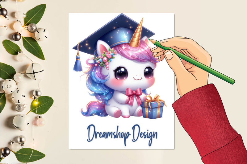 Graduation Unicorn Clipart Bundle - CraftNest - Digital Crafting and Art