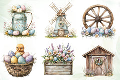 Cute Farm Easter Clipart Bundle - CraftNest - Digital Crafting and Art