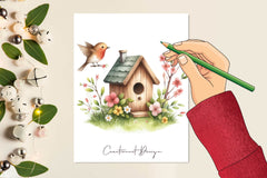 Spring Bird Houses Clipart Bundle - CraftNest - Digital Crafting and Art