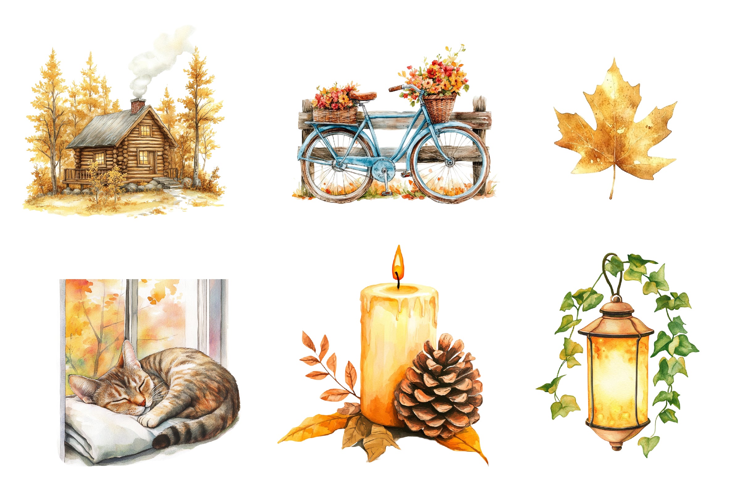 Serene Autumn Day Clipart Bundle - CraftNest - Digital Crafting and Art
