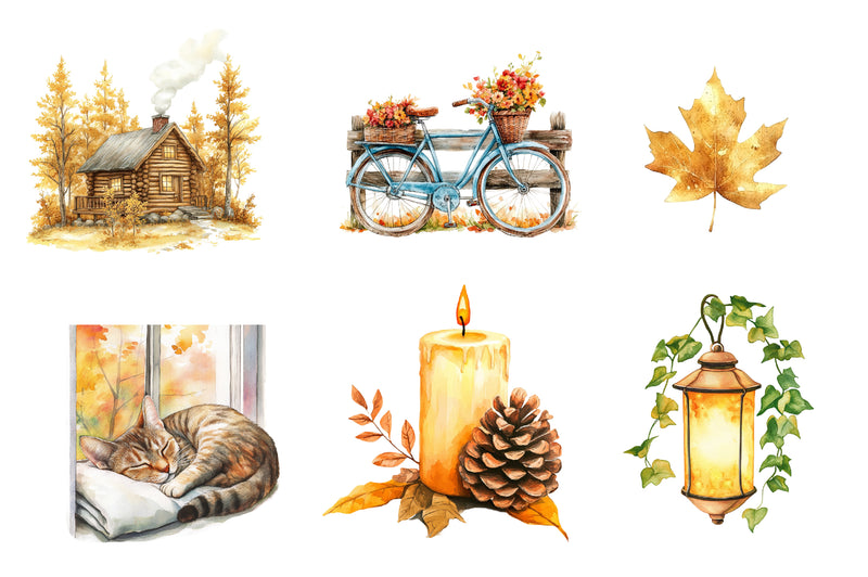 Serene Autumn Day Clipart Bundle - CraftNest - Digital Crafting and Art