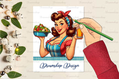 Gorgeous Pin Up Girl In Kitchen Clipart Bundle - CraftNest - Digital Crafting and Art