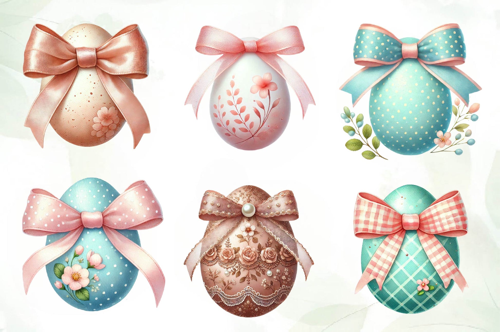 Easter Eggs Coquette Bow Clipart Bundle - CraftNest - Digital Crafting and Art