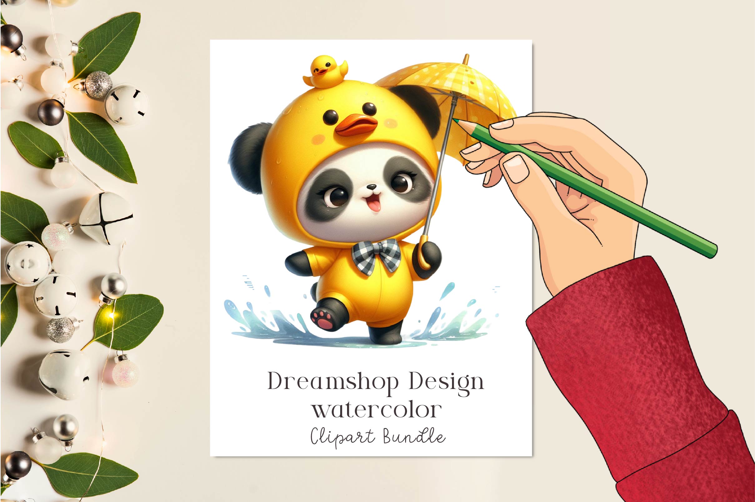 Funny Little Pandas Umbrella Clipart Bundle - CraftNest - Digital Crafting and Art