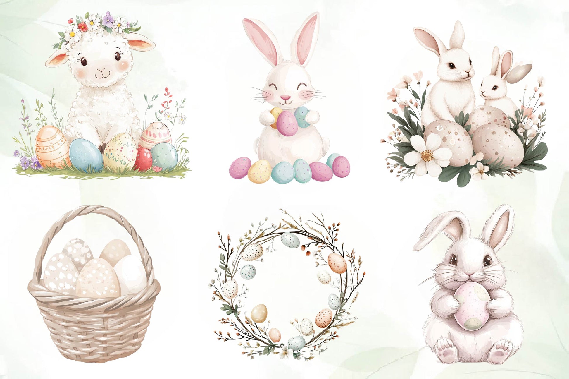 Neutral White Easter Clipart Bundle 2 - CraftNest - Digital Crafting and Art