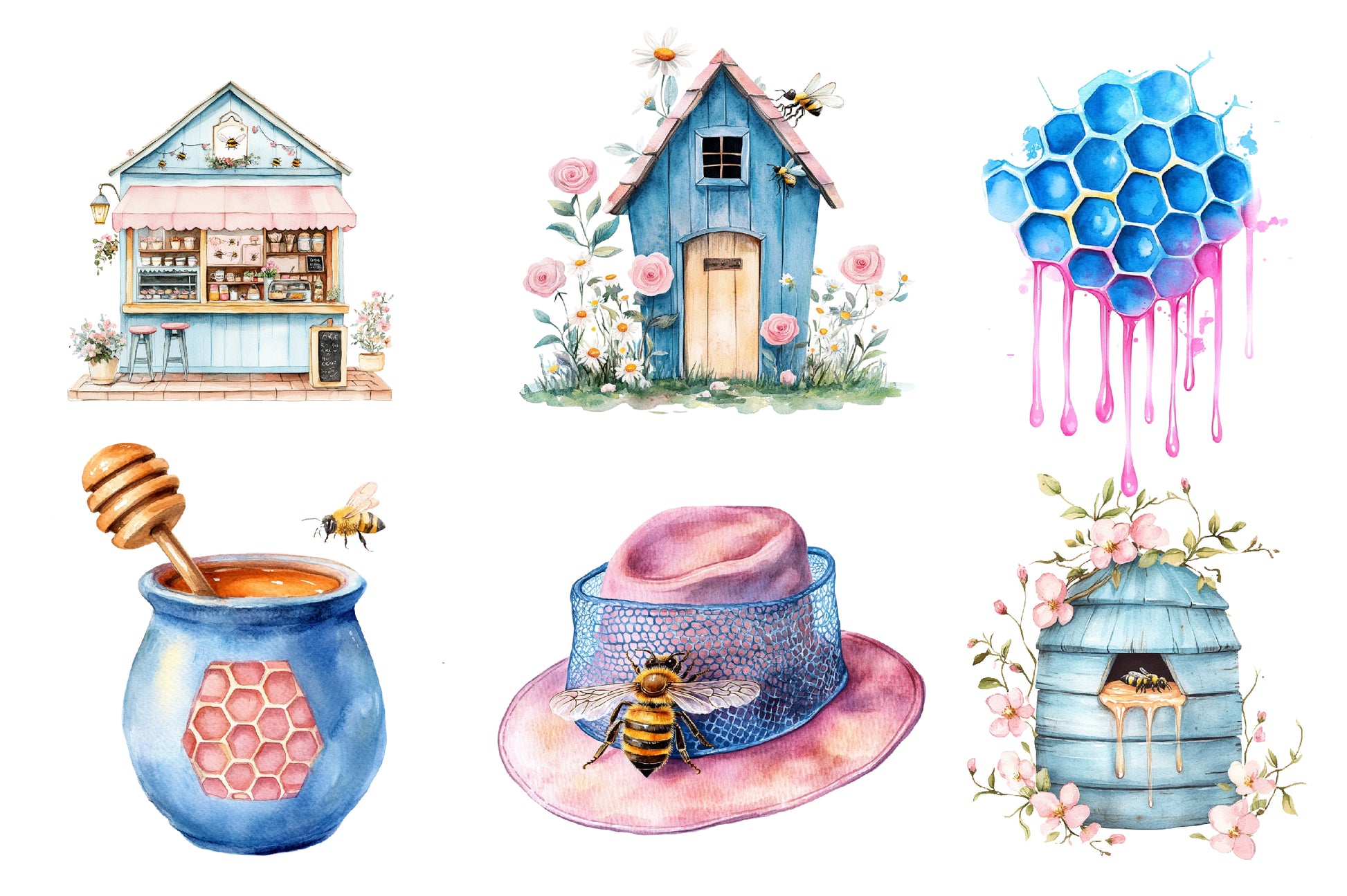 Bee Home Clipart Bundle - CraftNest - Digital Crafting and Art