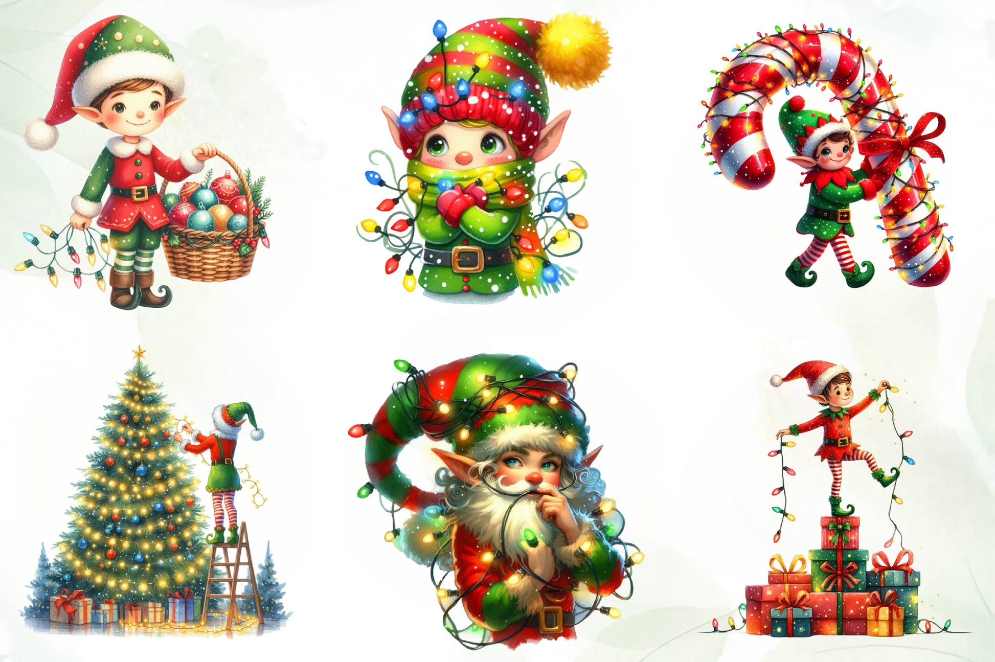Christmas Elf Funny Elf Clipart Bundle - CraftNest - Digital Crafting and Art