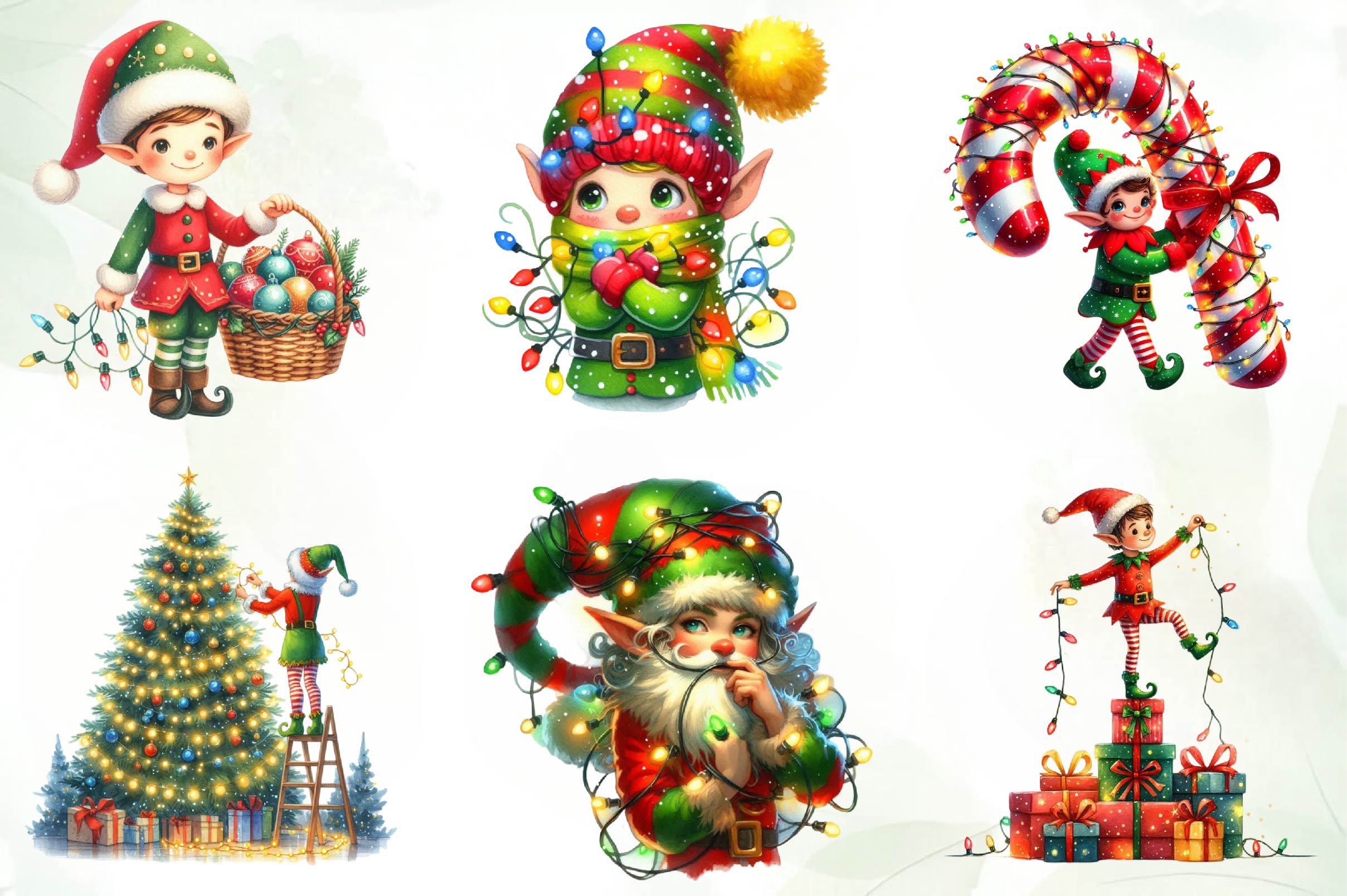 Christmas Elf Funny Elf Clipart Bundle - CraftNest - Digital Crafting and Art