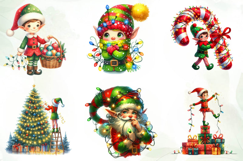 Christmas Elf Funny Elf Clipart Bundle - CraftNest - Digital Crafting and Art