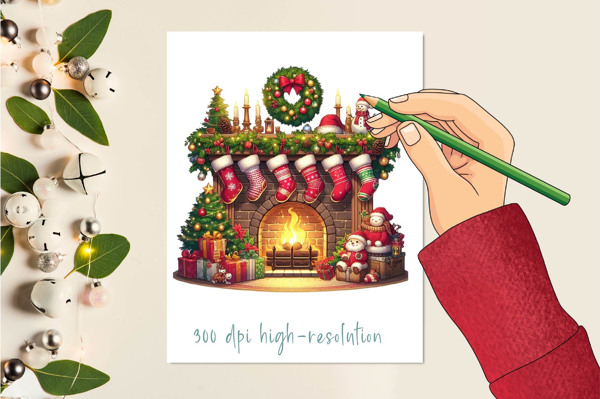 Christmas Fireplace Clipart Bundle - CraftNest - Digital Crafting and Art