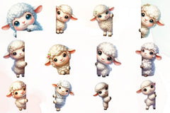 Sheep Peeking Around Corner Clipart Bundle - CraftNest - Digital Crafting and Art