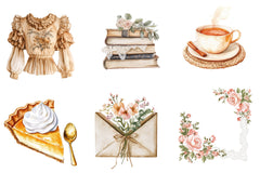 Neutral Rustic Coquette Fall Clipart Bundle 1 - CraftNest - Digital Crafting and Art