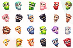 Owl Peeking Around Corner Clipart Bundle - CraftNest - Digital Crafting and Art