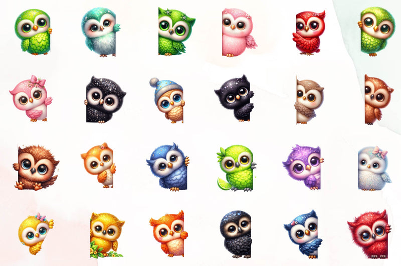 Owl Peeking Around Corner Clipart Bundle - CraftNest - Digital Crafting and Art