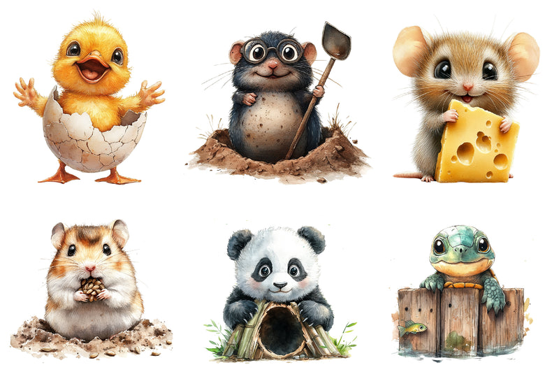 Funny Animals In Hole Clipart Bundle - CraftNest - Digital Crafting and Art