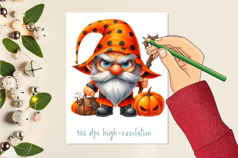 Funny Halloween Gnome Clipart Bundle - CraftNest - Digital Crafting and Art