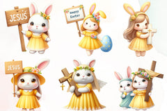 Bunny Jesus Clipart Bundle - CraftNest - Digital Crafting and Art