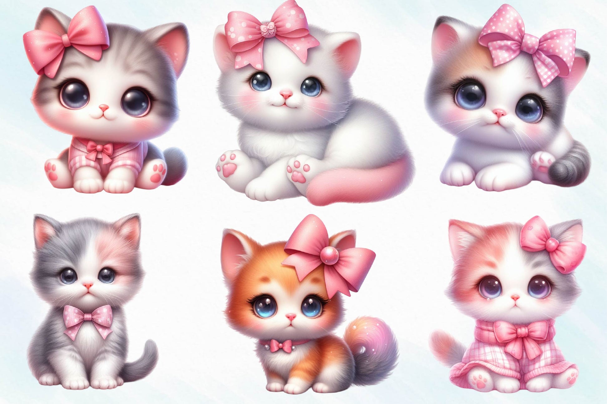Pink Cute Cat Clipart Bundle - CraftNest - Digital Crafting and Art
