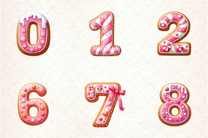 Pink Christmas Gingerbread Alphabet Clipart Bundle - CraftNest - Digital Crafting and Art