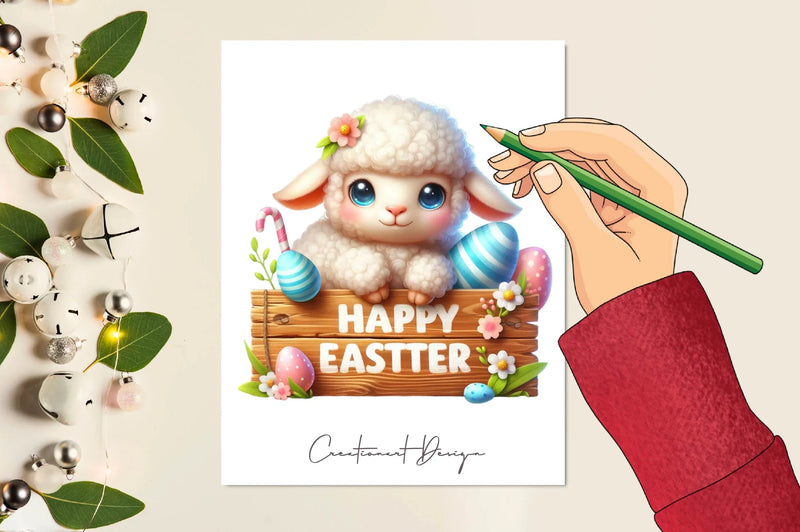 Easter Sheep Clipart Bundle - CraftNest - Digital Crafting and Art
