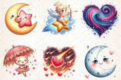 Celestial Valentine Clipart Bundle - CraftNest - Digital Crafting and Art