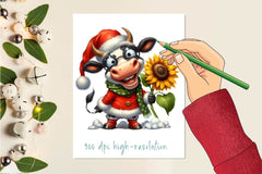 Cow Sunflowers Clipart Bundle - CraftNest - Digital Crafting and Art