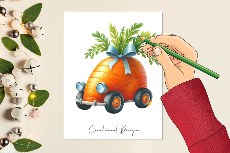 Carrot Car Clipart Bundle - CraftNest - Digital Crafting and Art