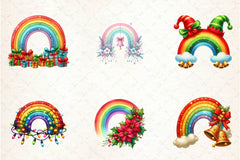 Christmas Rainbow Clipart Bundle - CraftNest - Digital Crafting and Art