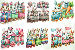 Bunny Train Clipart Bundle - CraftNest - Digital Crafting and Art