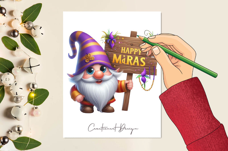 Happy Mardi Gras Gnome Clipart Bundle - CraftNest - Digital Crafting and Art