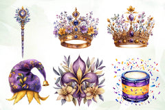 Pastel Mardi Gras Clipart Bundle - CraftNest - Digital Crafting and Art
