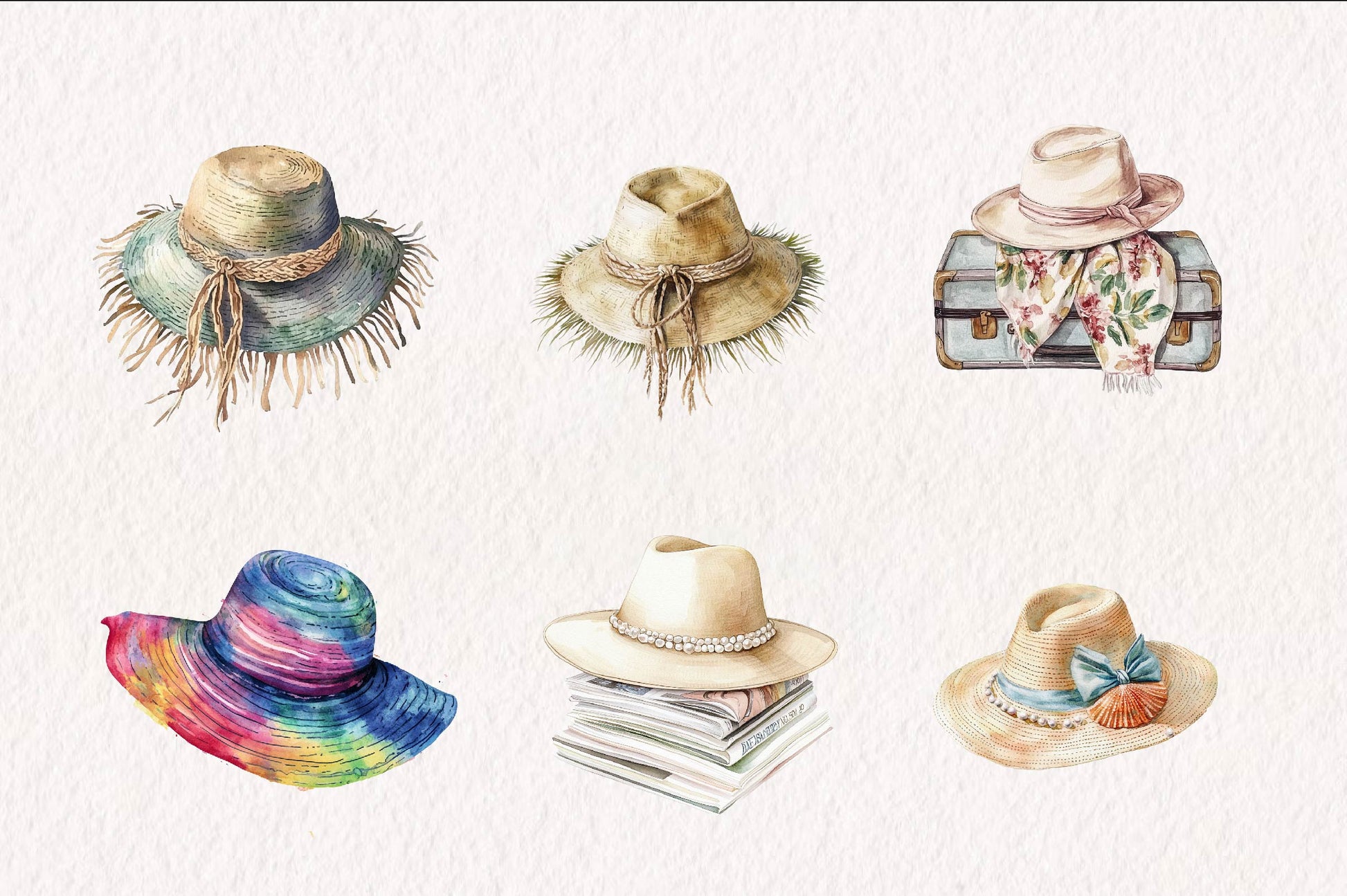 Summer Beach Sunhat Clipart Bundle - CraftNest - Digital Crafting and Art