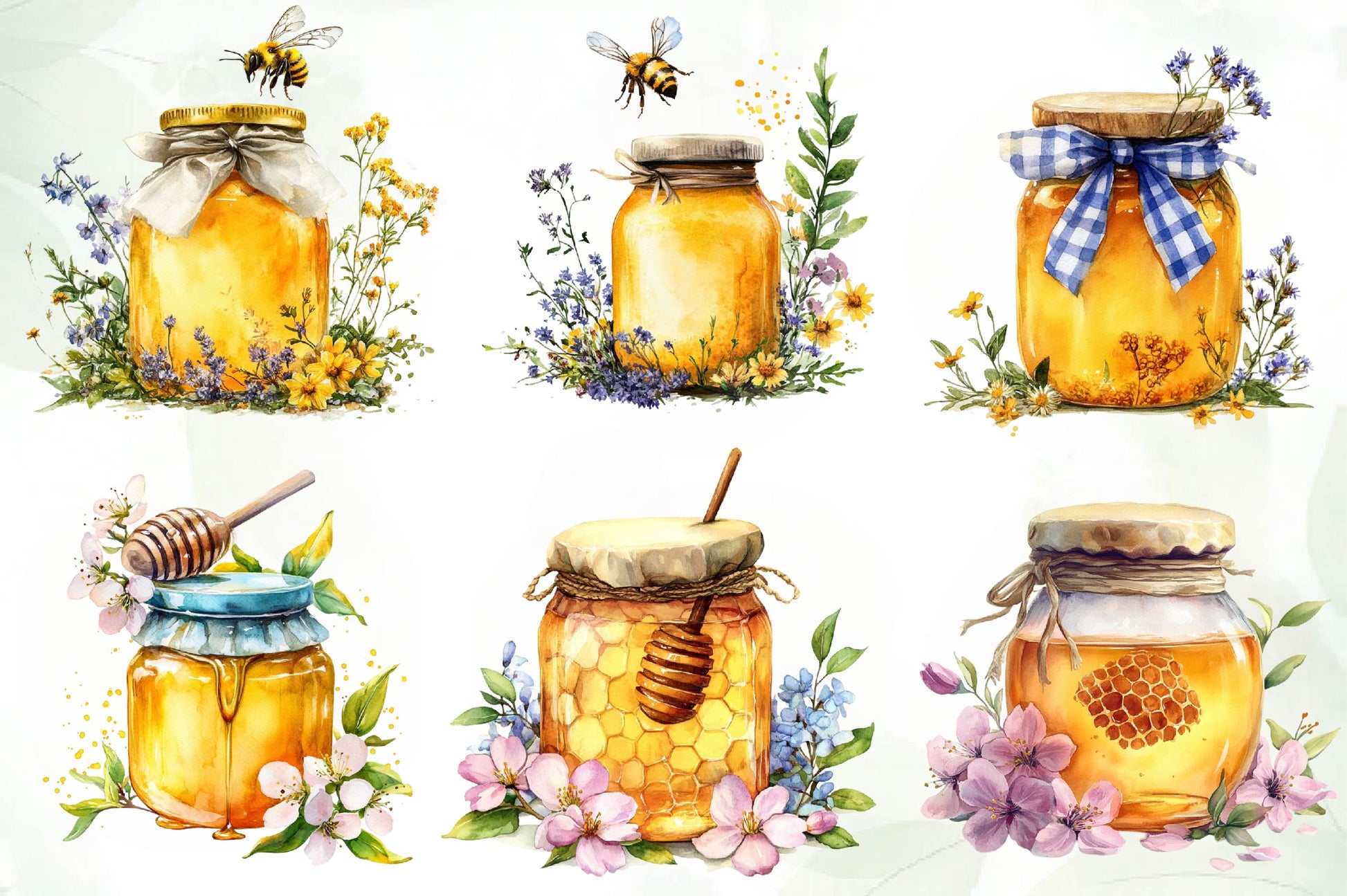 Spring Honey Jar Clipart Bundle - CraftNest - Digital Crafting and Art