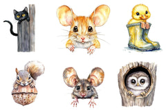 Quirky Animals Peeking Around Corner Clipart Bundle - CraftNest - Digital Crafting and Art