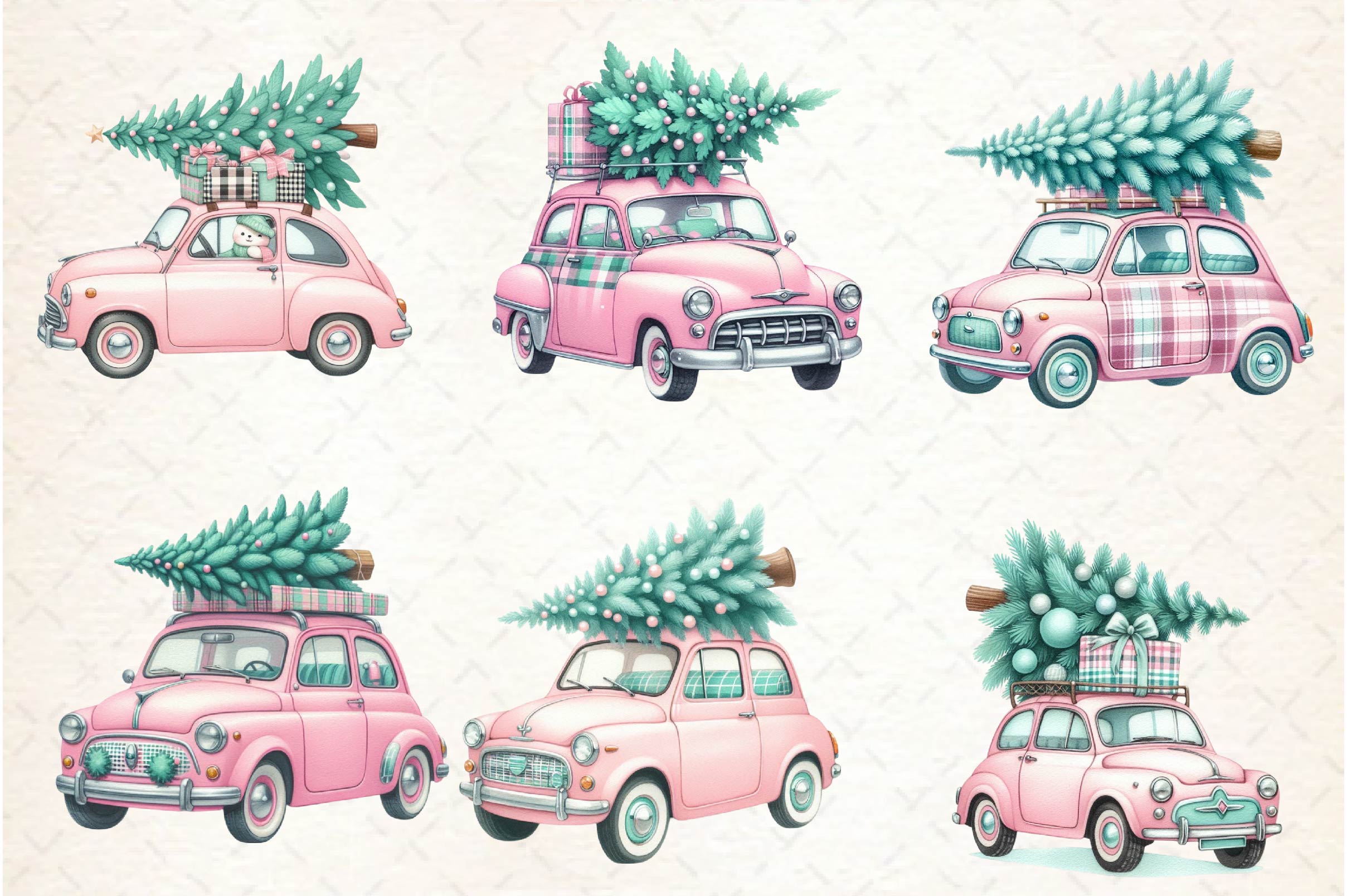 Christmas Car Christmas Tree Clipart Bundle - CraftNest - Digital Crafting and Art