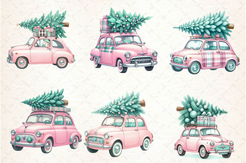 Christmas Car Christmas Tree Clipart Bundle - CraftNest - Digital Crafting and Art