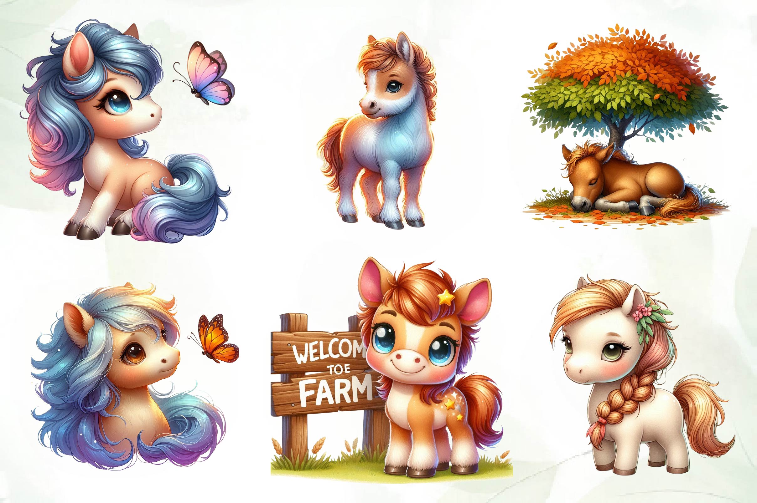 Baby Horse Clipart Bundle - CraftNest - Digital Crafting and Art