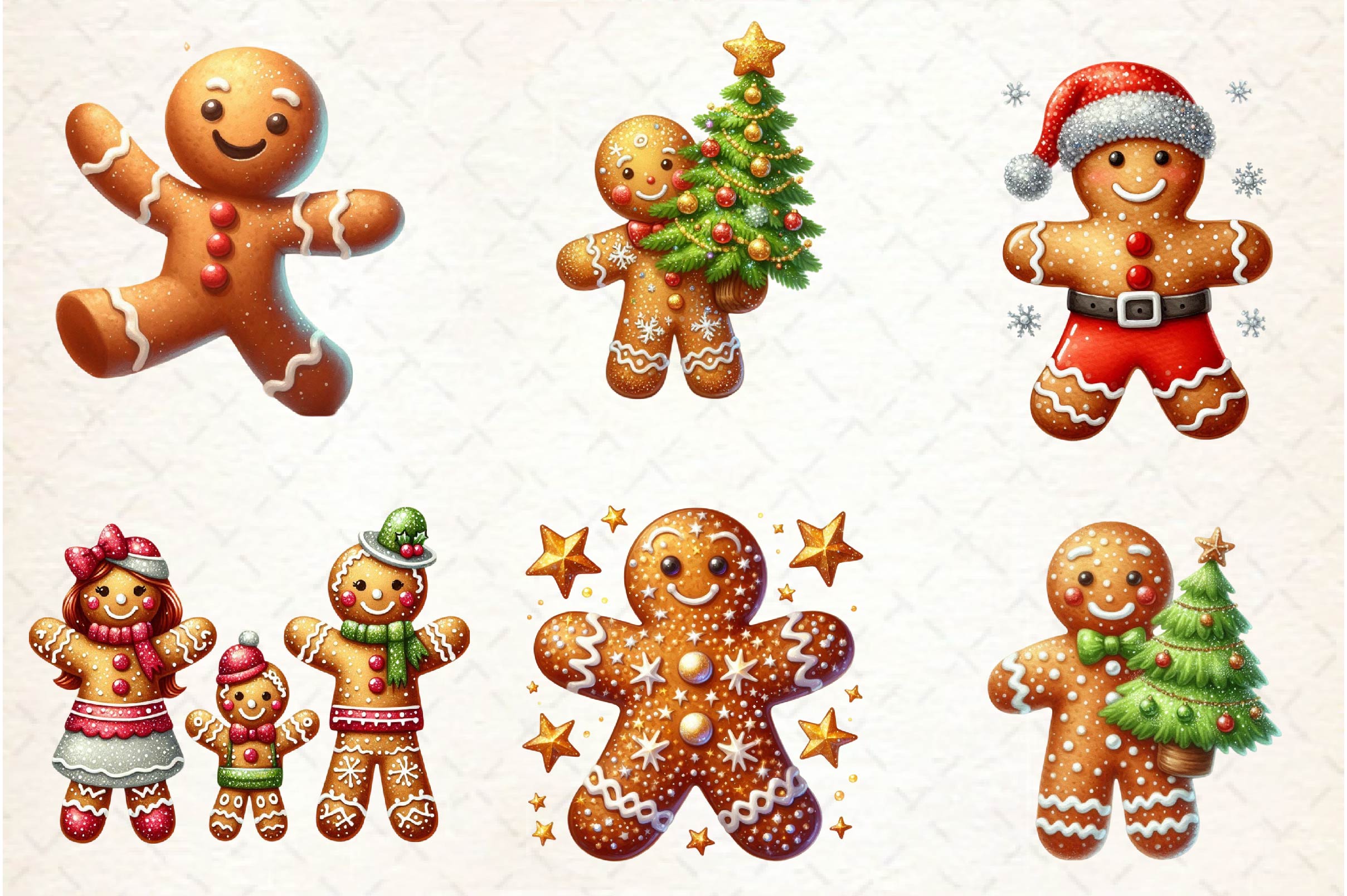 Glitter Gingerbread Man Clipart Bundle - CraftNest - Digital Crafting and Art