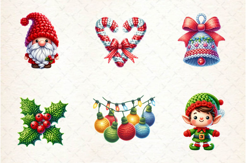 Crochet Christmas Clipart Bundle 1 - CraftNest - Digital Crafting and Art