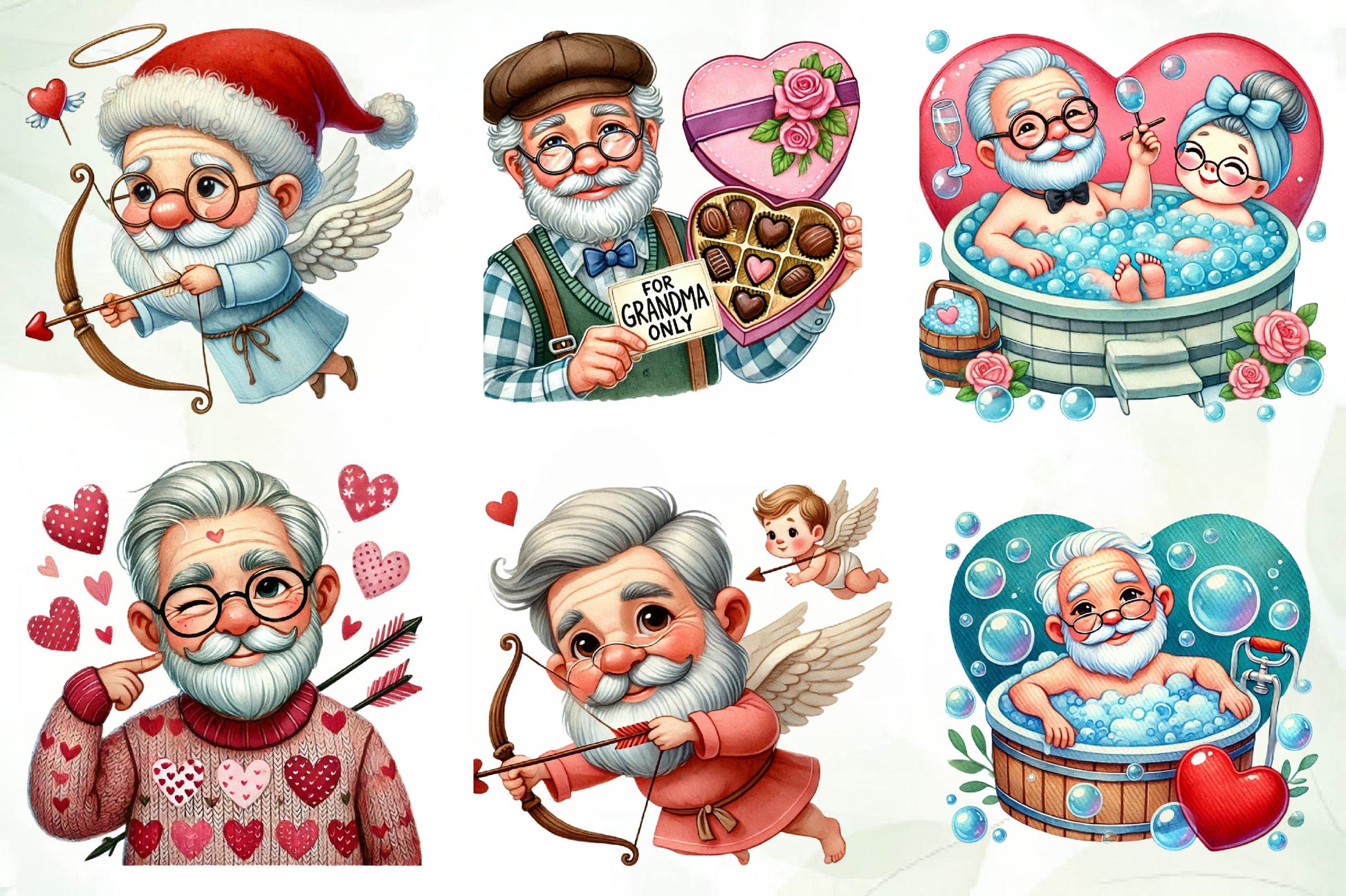 Funny Valentines Grandpa Clipart Bundle - CraftNest - Digital Crafting and Art