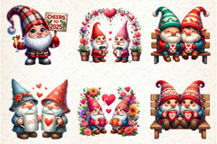 Valentine Gnome Couple Coffee Cup Clipart Bundle - CraftNest - Digital Crafting and Art