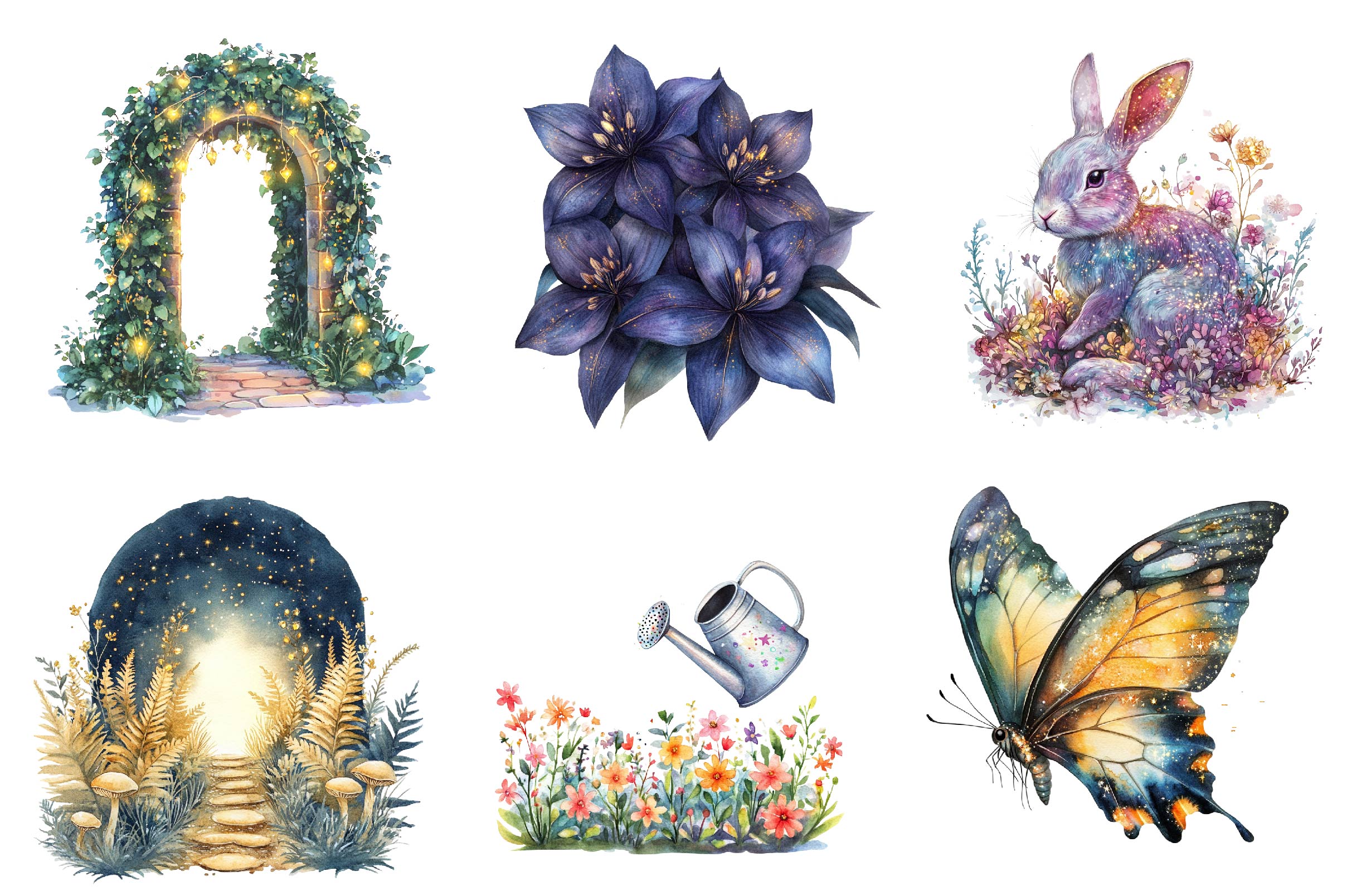 Magical Celestial Garden Clipart Bundle - CraftNest - Digital Crafting and Art